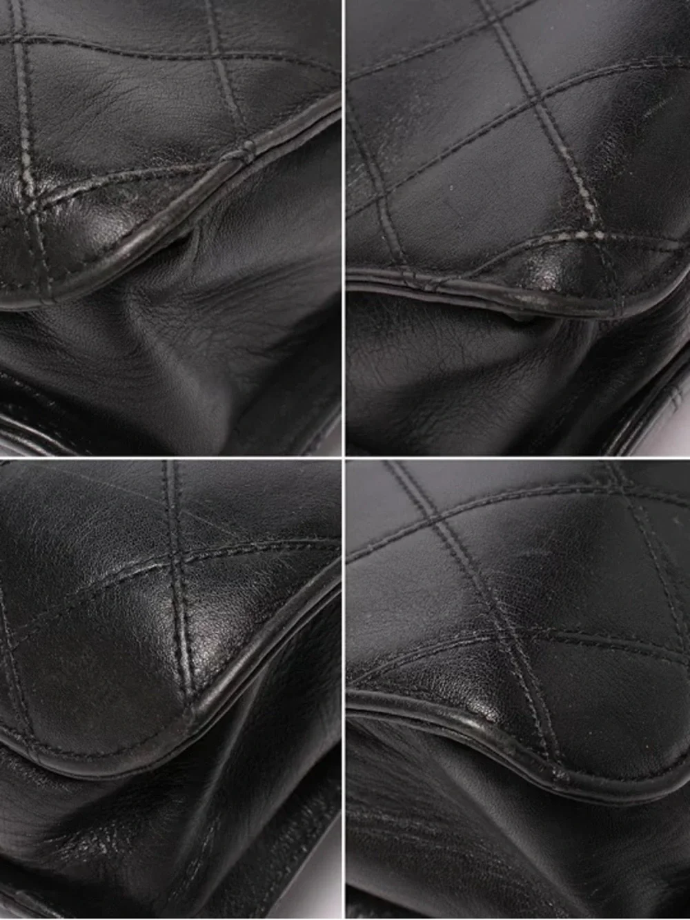 Authentic CHANEL black leather wild stitch vintage unisex briefcase laptop bag